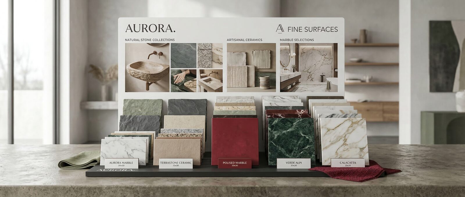 Expositor mesa mármol